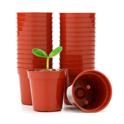 Recycled Plastic Terracotta Plant Nursery Pot Lightweight Indoor & Outdoor  Planter for Seedlings & Transplanting 25