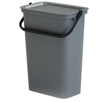 Recycling Bin Food Bin with Handle Slim Kitchen Bin with Lift Top Lid & Locking Handle - 10L