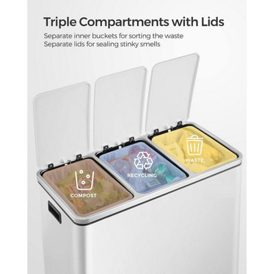 CTDMJ® Reusable Recycling Bins 3Packs Recycling Bags With Handle Waterproof Recycling Bin Bags