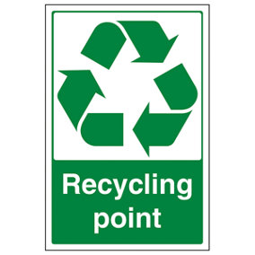 Recycling Point - Portrait Sign - Self Adhesive Vinyl - 200x300mm (x3)