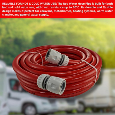 Red 12mm 1/2in Hot Water Hose Pipe Heat-Resistant Drinking Water Hose ...