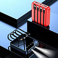Red 20000mAh Powerbank - USB Powered Mobile Phone & Tablet Portable Device Power Bank Charger Charging Station with LED Display