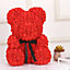 Red 40CM Artificial  Rose Teddy Bear Festivals Gift with Box and LED Light