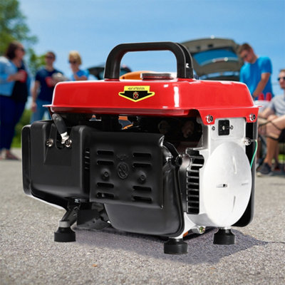 Red 4L Gasoline Petrol Powered Electric Generator Portable Power Station 2 Stroke Engine