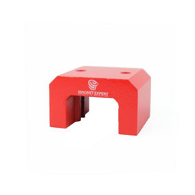 Red Alnico Horseshoe Magnet for High-Temperature, Engineering, and Manufacturing Applications - 35mm x 57mm x 40.5mm - 37kg Pull