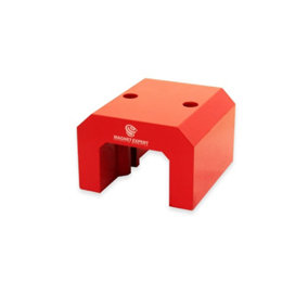 Red Alnico Horseshoe Magnet for High-Temperature, Engineering, and Manufacturing Applications - 54mm x 83mm x 79mm - 47kg Pull