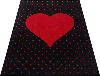 Red and Black Heart Kids Rug - Bambi