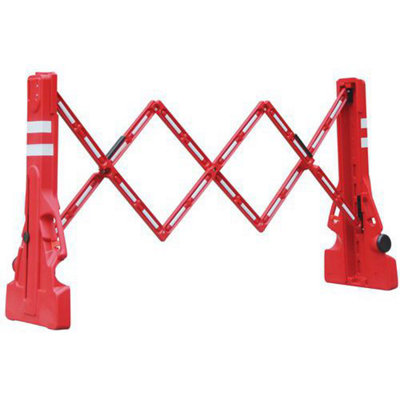 Red and White Extendable Barrier - 2m