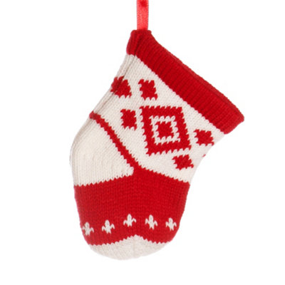 Red and White Stocking Christmas Tree Decoration