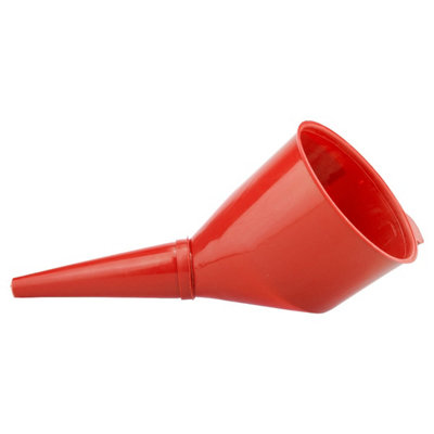 Red Angled Fuel Filling Funnel with Built-In Mesh Filter, Polypropylene ...