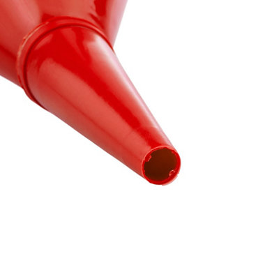 Red Angled Fuel Filling Funnel with Built-In Mesh Filter, Polypropylene ...