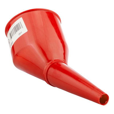 Red Angled Fuel Filling Funnel with Built-In Mesh Filter, Polypropylene ...
