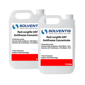 Red Antifreeze Concentrate Coolant Long Life Red Coolant G12+ Engine Coolant 2x5L