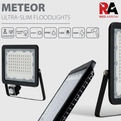 Red Arrow 10W Meteor LED Floodlight with PIR and Integrated LEDs