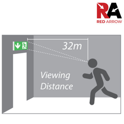 Red Arrow Emergency Exit Box LED Maintained/Non-Maintained with Up Legend