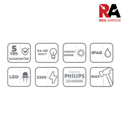 Red Arrow LED Ceiling Light Panel 600mm x 600mm - 4000K