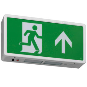 Red Arrow LED Emergency Exit Box Maintained/Non-Maintained with Up Legend