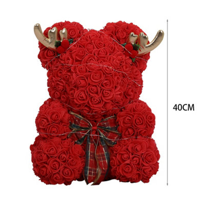 Fake flower teddy bear on sale