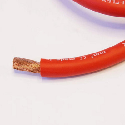 Red Battery/Starter/Welding Flexible PVC Cable Wire 170Amp 25mm (25mm² Red, 2 Meters)