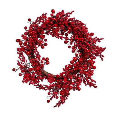 Red Berries Christmas Wreath - 60cm