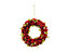 Red Berry & Green Leaf Wreath - 25cm Diameter (P032546)