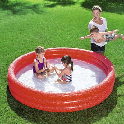 Red - Bestway Kids Inflatable Swimming Pool - 33x183x183 cm