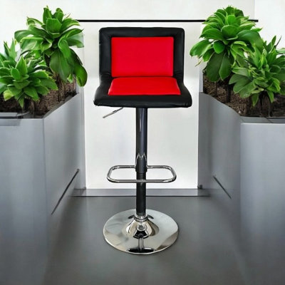 Red & Black Leather Kitchen Bar Stools BE Furniture