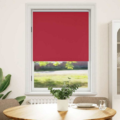 Red Blackout Roller Blind 100 x 175 cm - Complete Light Blocking Window ...