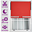 Red Blackout Roller Blind with Silver Diamante & Red Bow Free Cut Down Service by Furnished - (W)180cm x (L)165cm