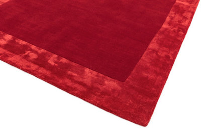 Red Bordered Modern Wool Handmade Rug For Dining Room Bedroom & Living Room-200cm X 290cm