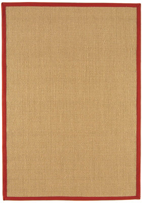 Red Bordered Plain Modern Easy to clean Rug for Dining Room Bed Room and Living Room-120cm X 180cm