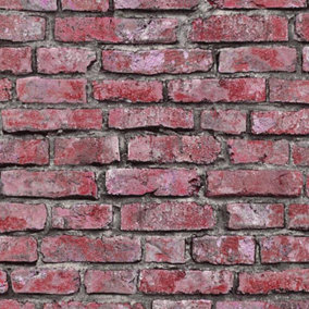 Red Brick Effect Wallpaper Erismann Paste The Wall Vinyl Textured Pink Stone