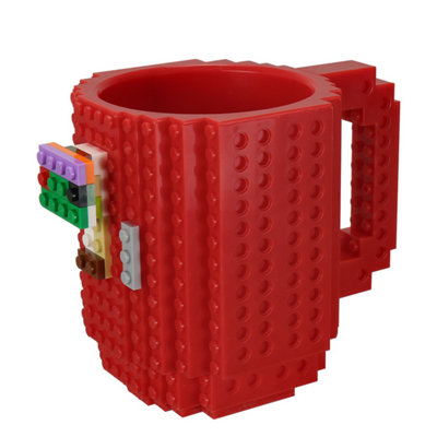 Red Building Bricks DIY Puzzle Coffee Mug 400ml Compatible with LEGO ...