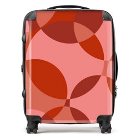 Red Circle Pattern Suitcase - Large