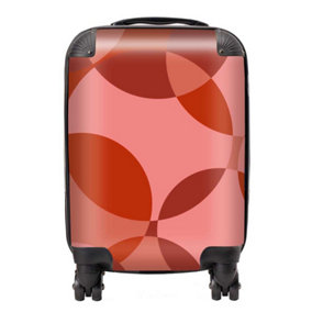 Red Circle Pattern Suitcase - Small