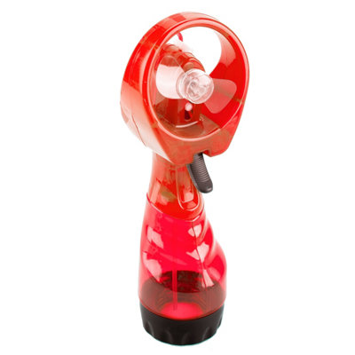 Red Cooling Mist Fan With Lanyard