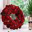 Red Crimson Rose All Season Front Door Wreath Home Decoration Wreath 35cm