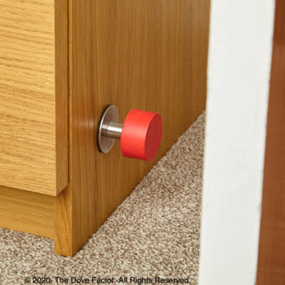 Red Door Stop With 3m Adhesive By The Dove Factor™ (2 Pcs)