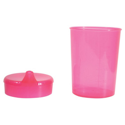 Red Drinking Sippy Cup - Two Spouts - Blended Foods and Liquids - Dishwashable