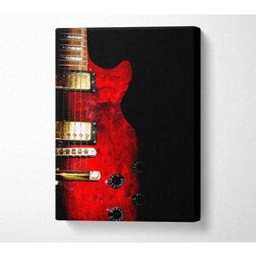 Red Electric Guitar Canvas Print Wall Art - Medium 20 x 32 Inches