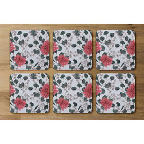 Red Flowers, Green Leaves (Coaster) / Default Title