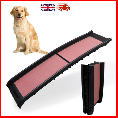 Red Foldable Pet Ramp, Lightweight Antislip Plastic Dog Car Ramp ...