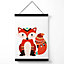 Red Fox Tribal Animal Medium Poster with Black Hanger