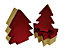 Red Glitter Christmas Tree Gift Boxes Set of 3 Nestable Gift Boxes