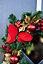 Red & Gold with Faux Poinsettia Artificial Wreath