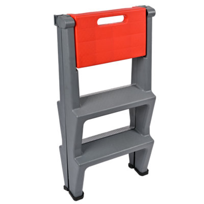 Red Gorilla - Step Up Folding 3 Step Ladder - Heavy Duty Mounting Block ...