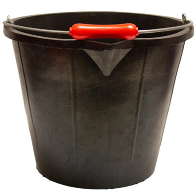 Red Gorilla Tyre Rubber™ Super 3 Bucket without Lugs / Black | DIY at B&Q