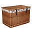 Red Hamper 60cm Double Steamed Chest Picnic Basket with Garden Rose Cotton Lining