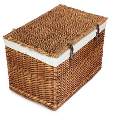 Red Hamper 60cm Double Steamed Chest Picnic Basket with White Cotton Lining