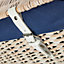 Red Hamper 60cm White Wash Chest Picnic Basket with Navy Cotton Lining